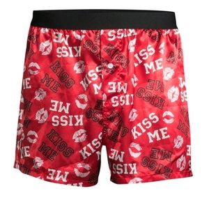 Men's Satin Boxer Shorts Elastic Waistband